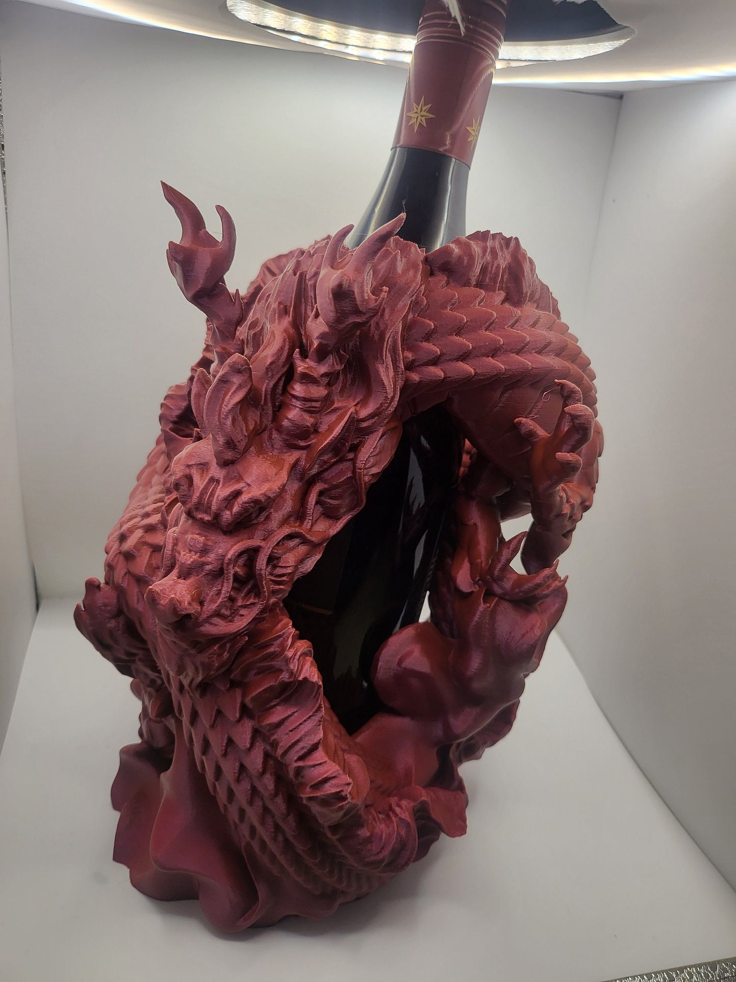 Chinese Dragon Wine Bottle Display (3D Print)