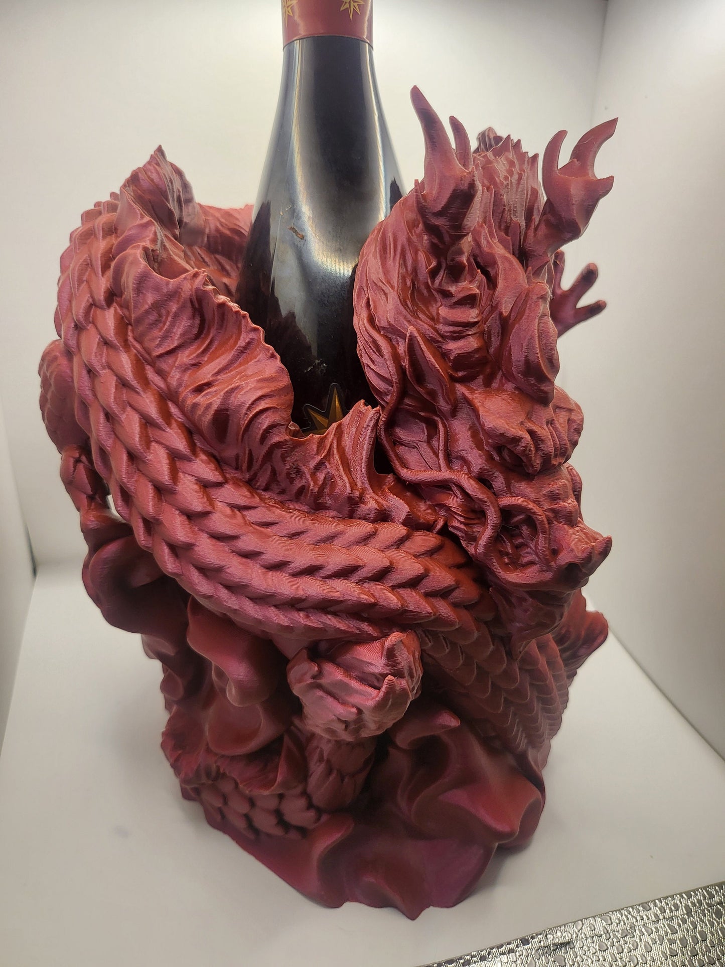 Chinese Dragon Wine Bottle Display (3D Print)