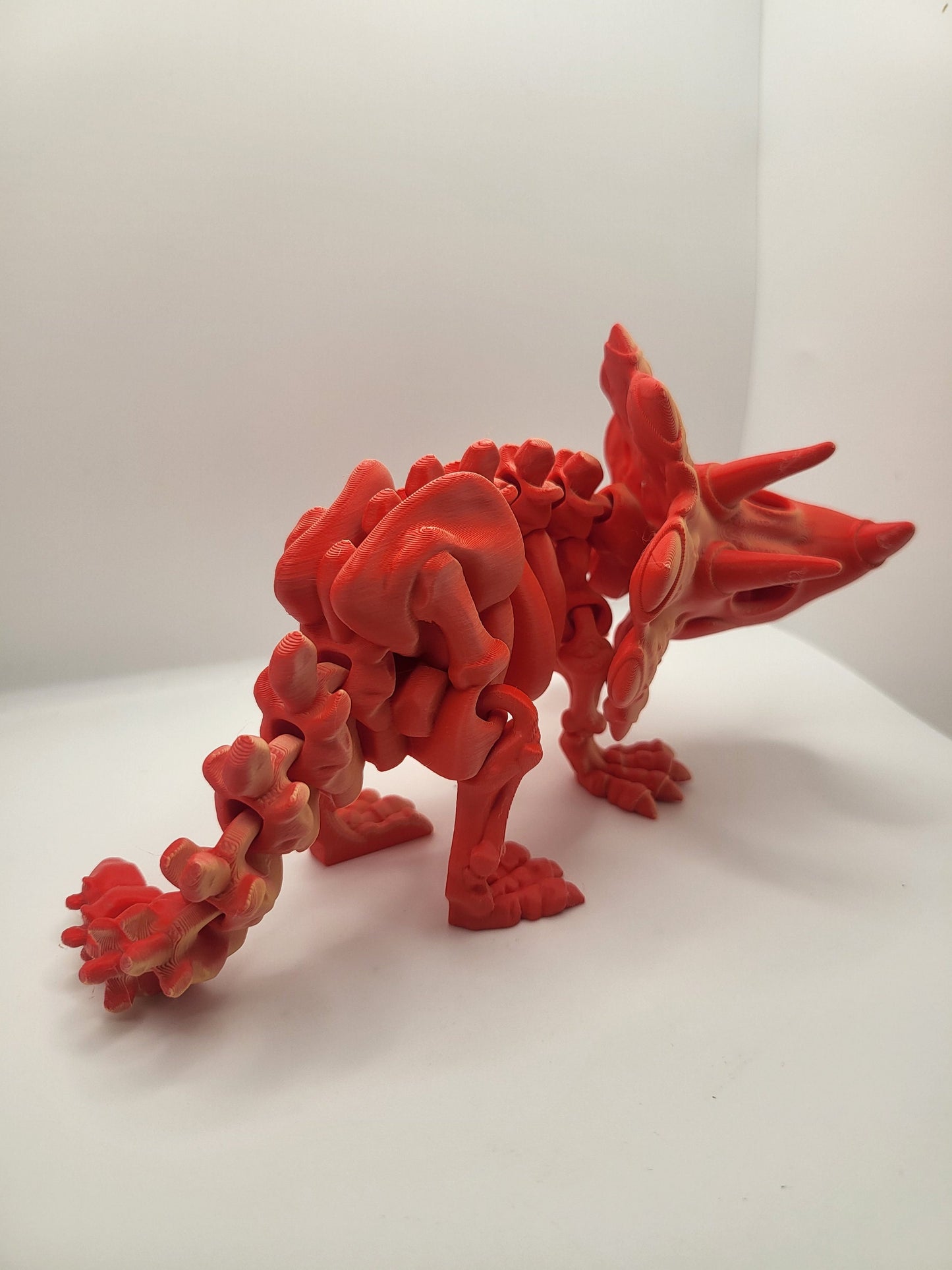 Flexi Articulated Triceratops Skeleton Dinosaur 3D Print