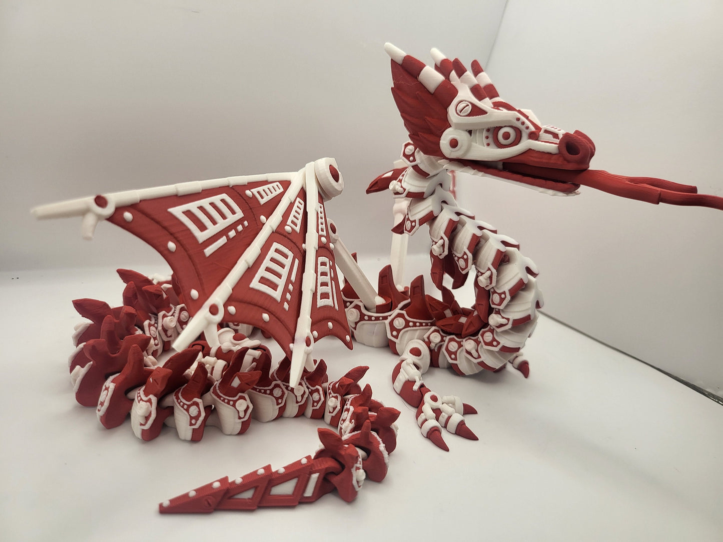 Winged Mech Dragon 3D Print Available in Single or Dual Color
