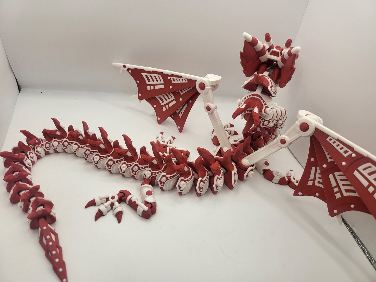 Winged Mech Dragon 3D Print Available in Single or Dual Color