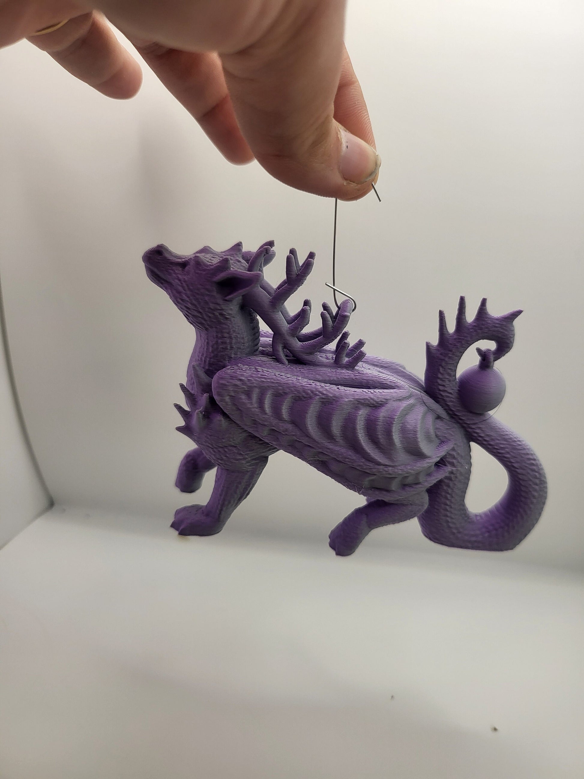 Dragon reindeer ornament alternate angle