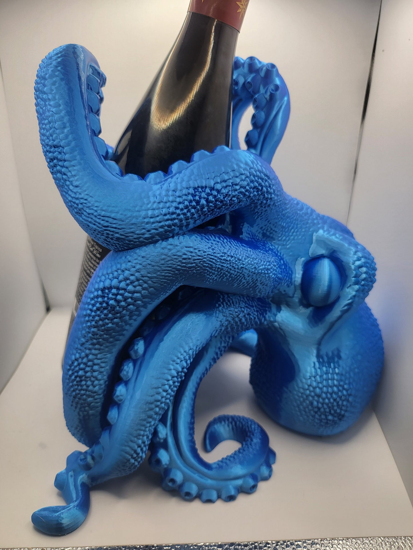 Octopus "Bordeaux" Wine Bottle Display or Mini Tabasco Display Holder (3D Print)
