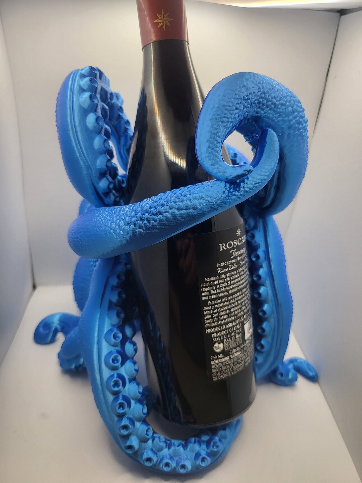 Octopus "Bordeaux" Wine Bottle Display or Mini Tabasco Display Holder (3D Print)