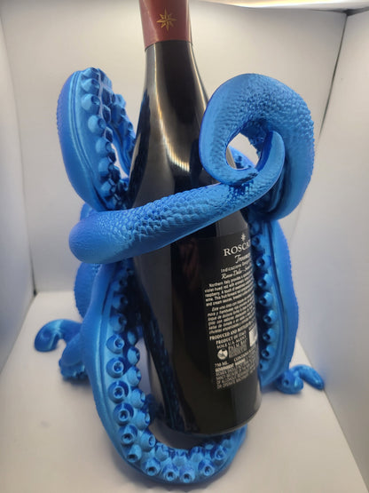 Octopus "Bordeaux" Wine Bottle Display or Mini Tabasco Display Holder (3D Print)