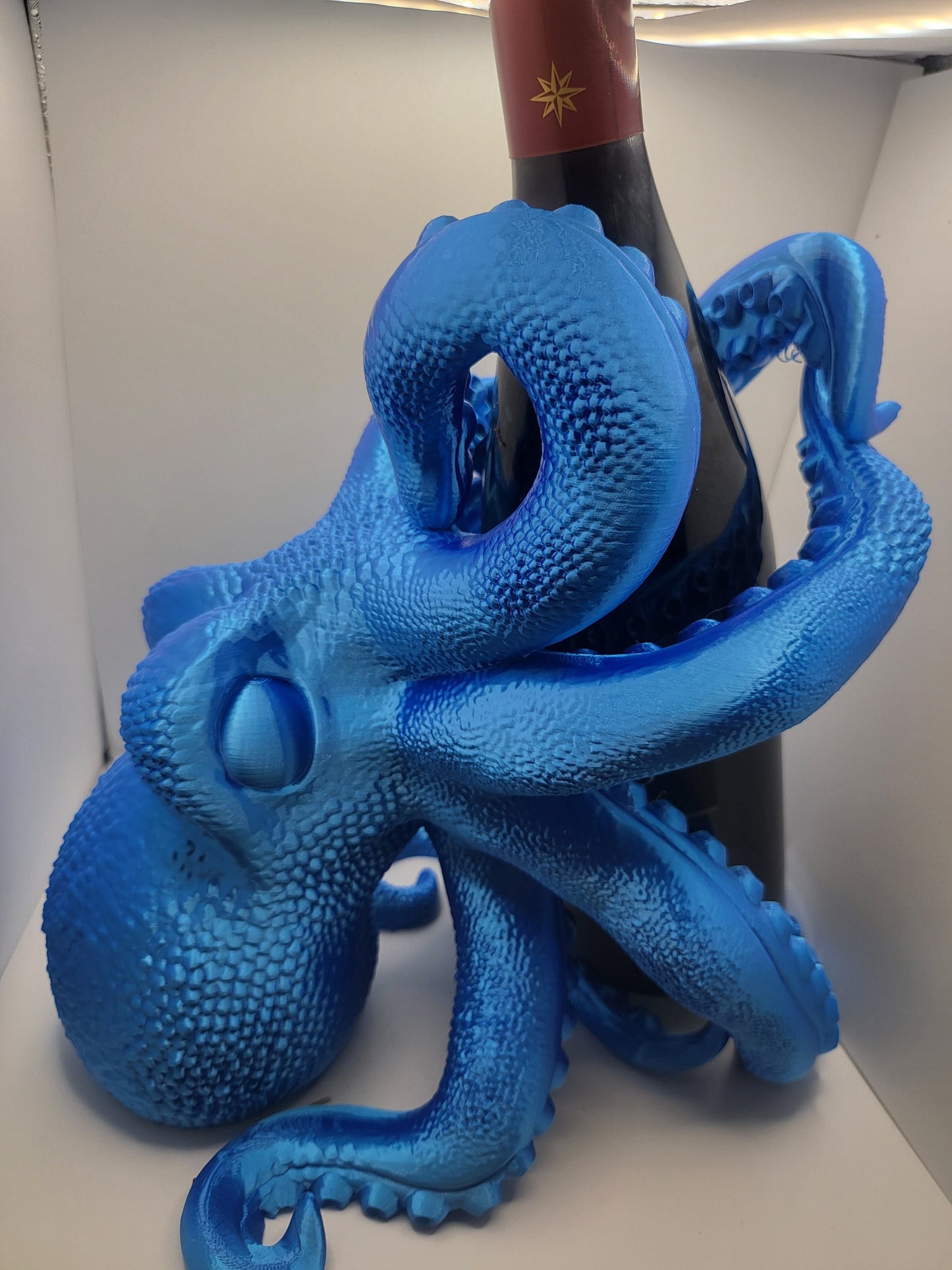 Octopus "Bordeaux" Wine Bottle Display or Mini Tabasco Display Holder (3D Print)