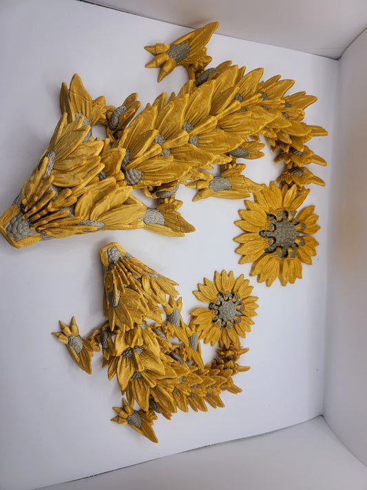 Dual Colored Baby Sunflower Dragon (Two Sizes Available) 3D Print