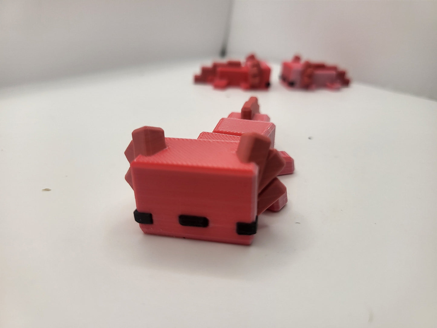Bloxolotl Articulated 3D Print (Keychain Sized, Articulate Version Available as well)