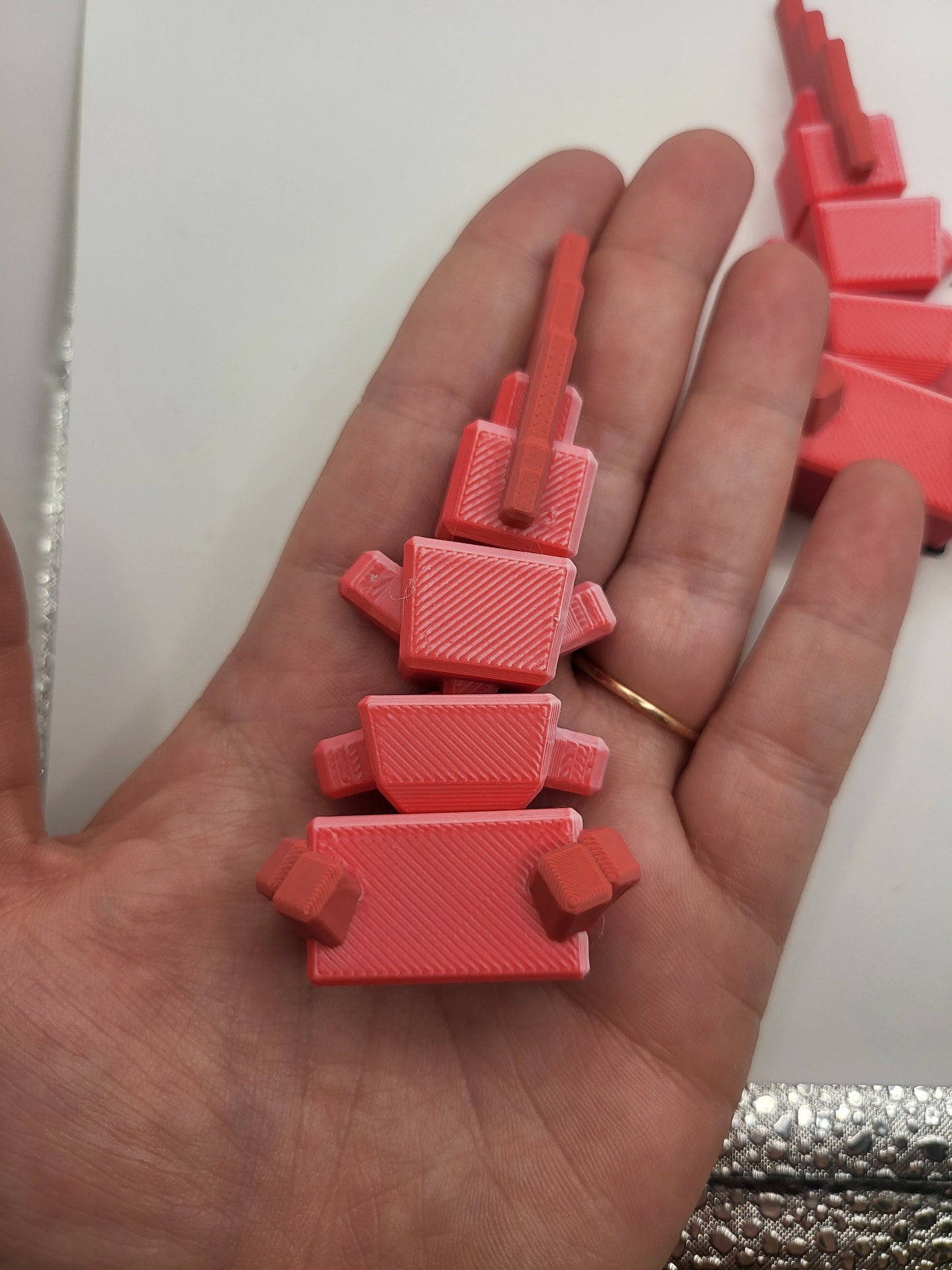 Bloxolotl Articulated 3D Print (Keychain Sized, Articulate Version Available as well)