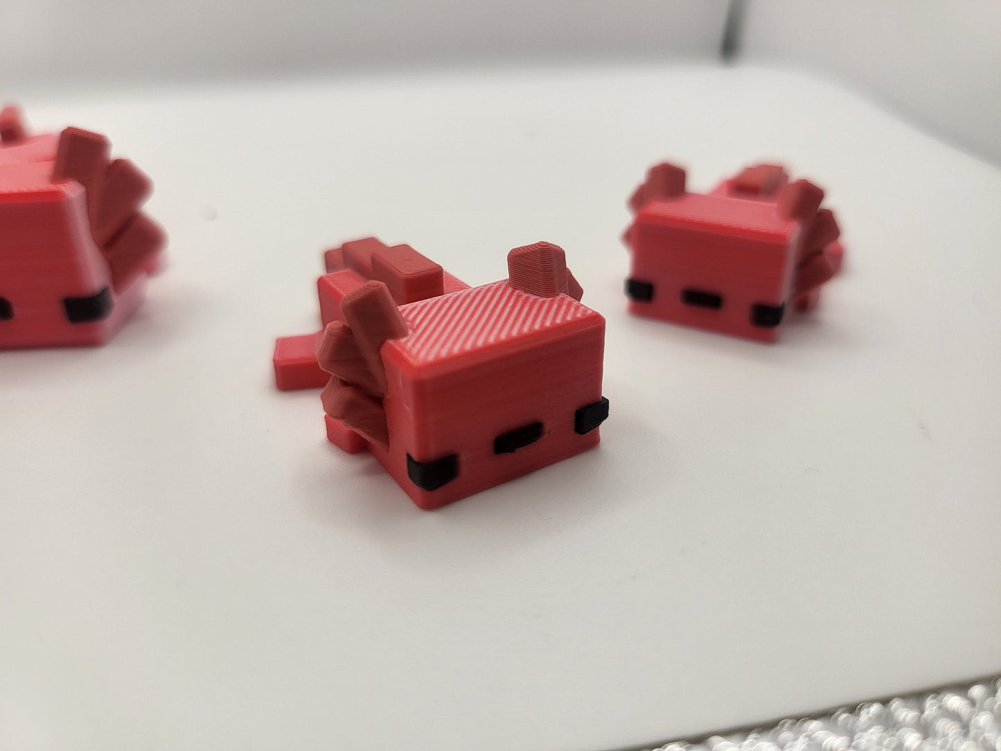 Bloxolotl Articulated 3D Print (Keychain Sized, Articulate Version Available as well)