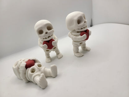 Tiny Articulated Skeleton with a Heart 3D Print