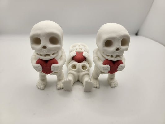 Tiny Articulated Skeleton with a Heart 3D Print