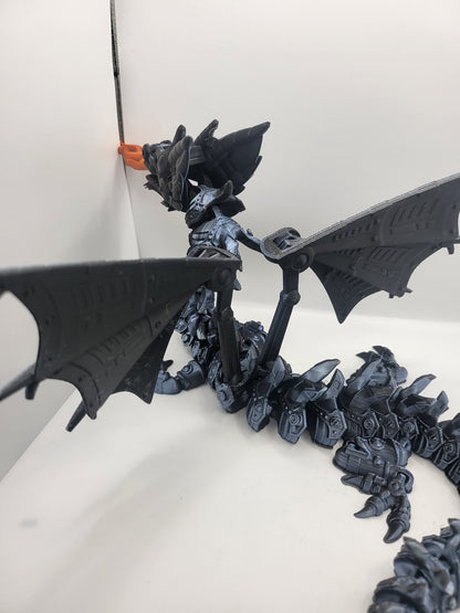Winged Mech Dragon 3D Print Available in Single or Dual Color