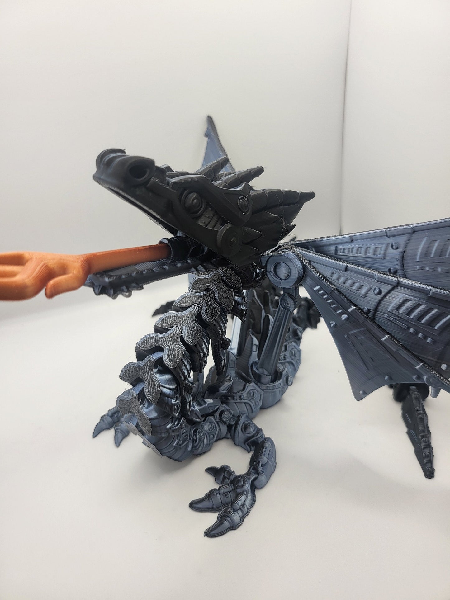 Winged Mech Dragon 3D Print Available in Single or Dual Color
