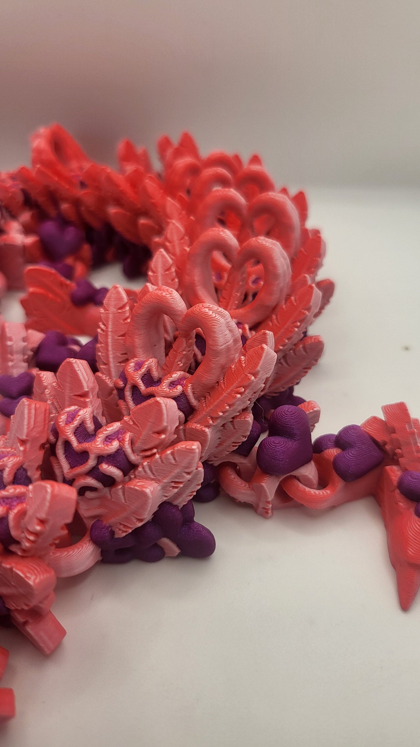 Heart Dragon "Light" or "Dark" Version | Available in Single Color or Dual Color | 3D Print