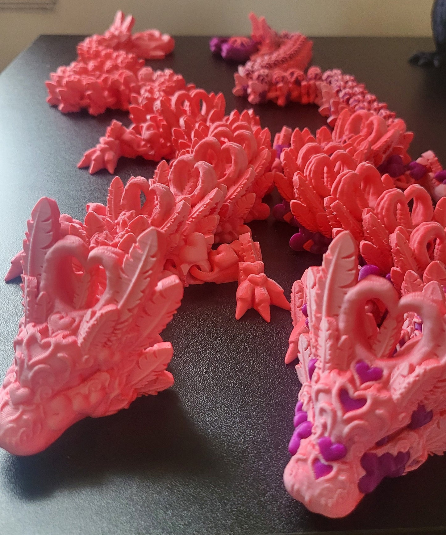 Heart Dragon "Light" or "Dark" Version | Available in Single Color or Dual Color | 3D Print