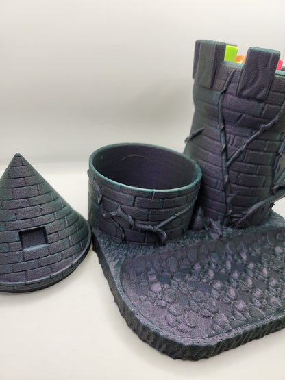 Dragon Castle Desk Organizer with Small Container, Tray and Pencil Holder 3D Print