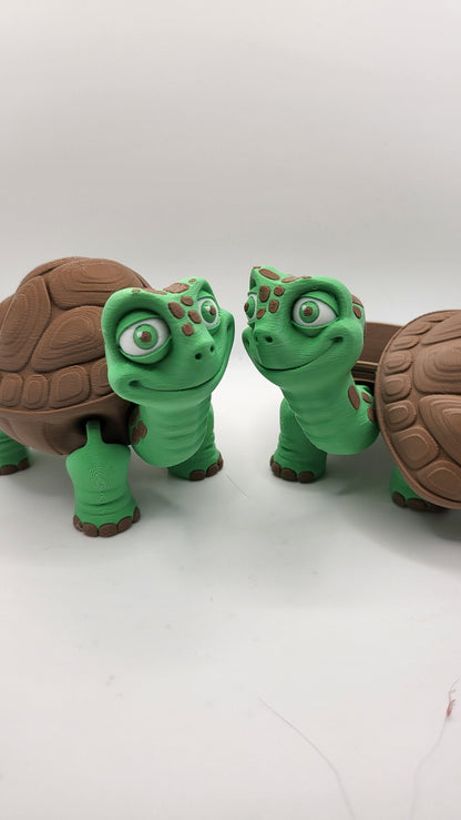 Flexi Articulated Tortoise with Small Shell Stash 3D Print
