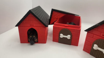 Flexi Dog or Cat with Optional House Doghouse | Over 80 Breeds Available and Custom Color Customization | 3D Print