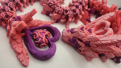 Heart Dragon "Light" or "Dark" Version | Available in Single Color or Dual Color | 3D Print