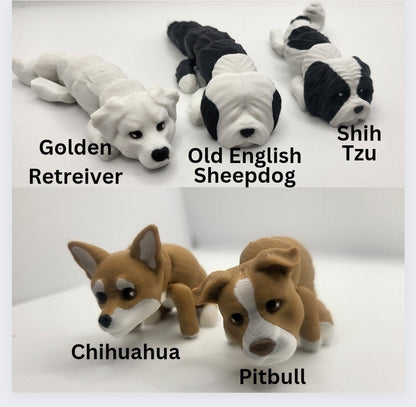 Flexi Dog or Cat with Optional House Doghouse | Over 80 Breeds Available and Custom Color Customization | 3D Print