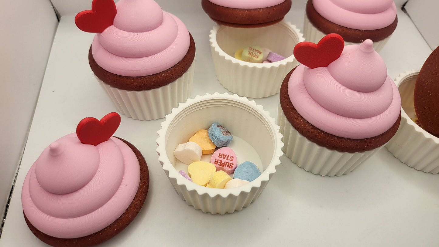 Cupcake Trinket Loot Box, Twist Off "Icing" Lid | 3D Print