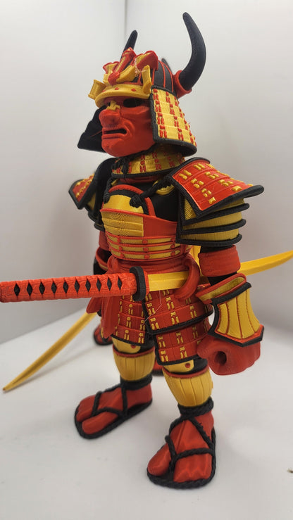 Samurai Articulated 3D Print Available in Single Color or Multicolor