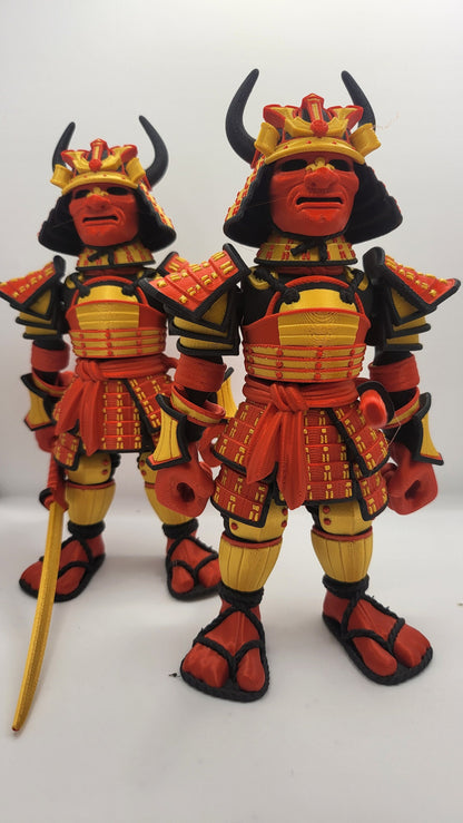 Samurai Articulated 3D Print Available in Single Color or Multicolor