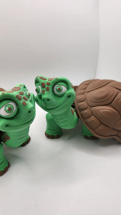 Flexi Articulated Tortoise with Small Shell Stash 3D Print