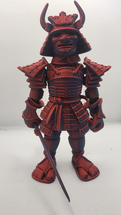 Samurai Articulated 3D Print Available in Single Color or Multicolor