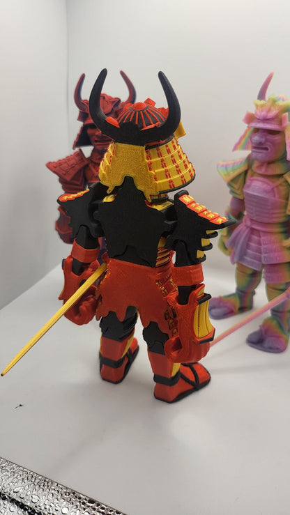 Samurai Articulated 3D Print Available in Single Color or Multicolor