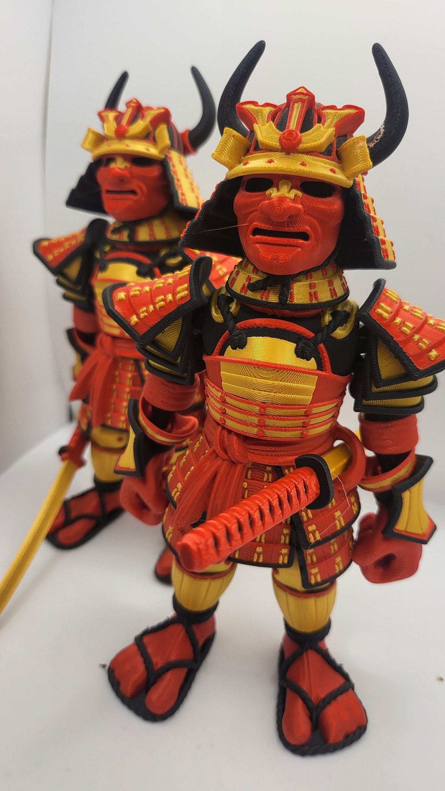 Samurai Articulated 3D Print Available in Single Color or Multicolor