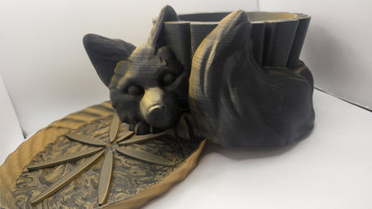 Sleepy Fox Indoor Planter with Tray 3D Print