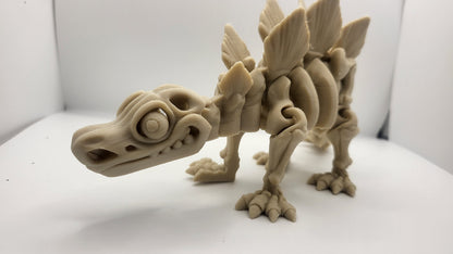 3D Printed Flexi Skeleton Stegosaurus Dinosaur with Optional Stand