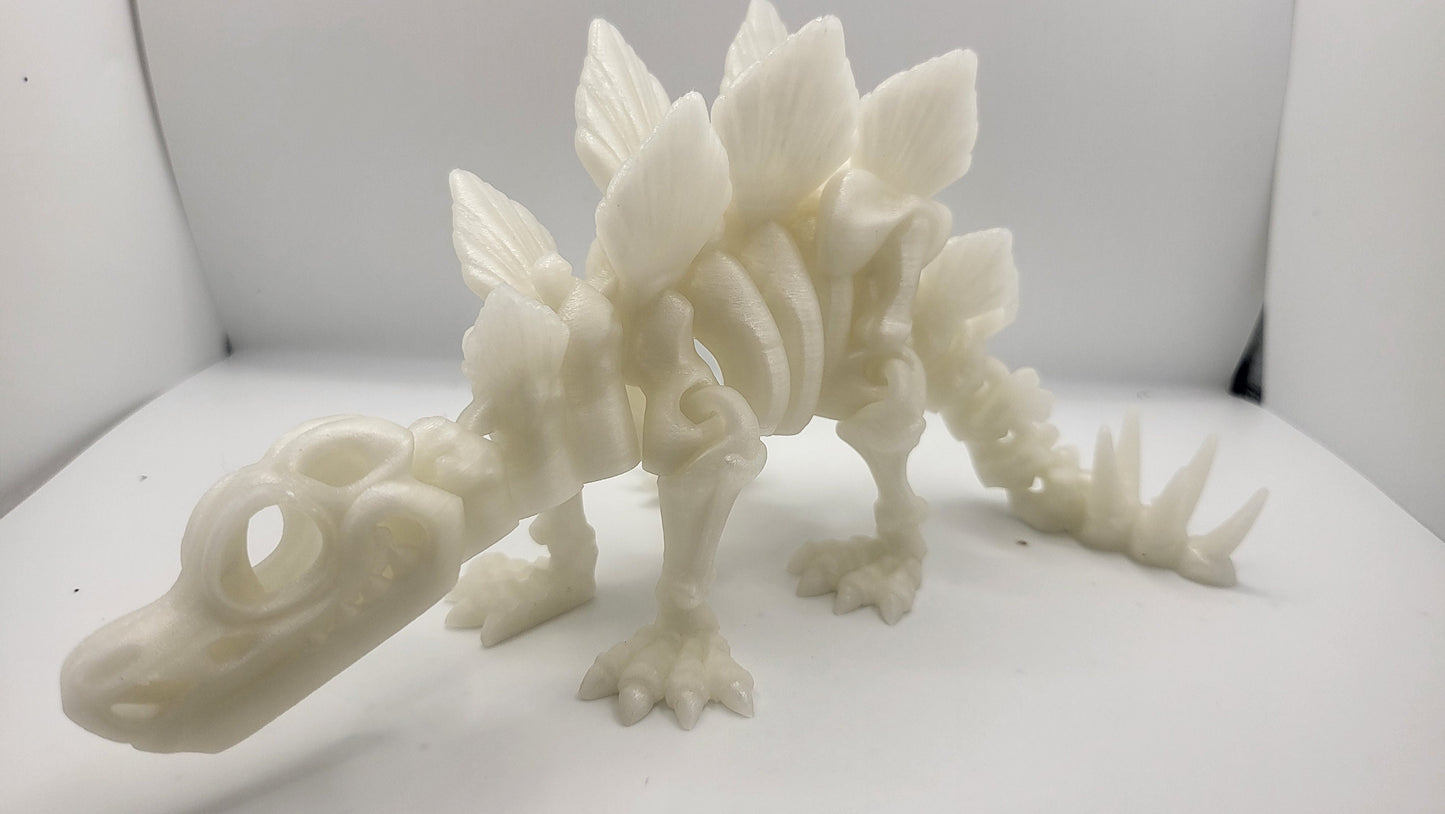 3D Printed Flexi Skeleton Stegosaurus Dinosaur with Optional Stand