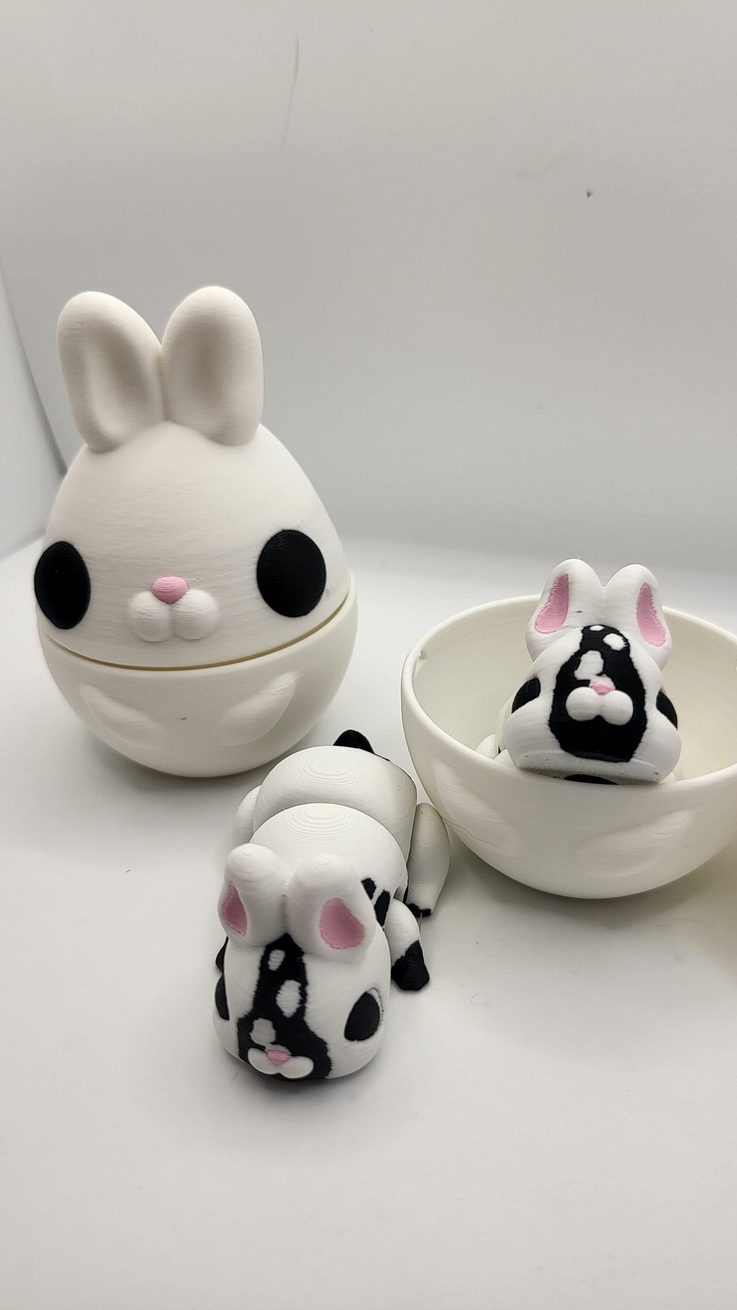 Tiny Cute Articulated Bunny - with Optional Bunny Shaped Easter Egg | 3D Print