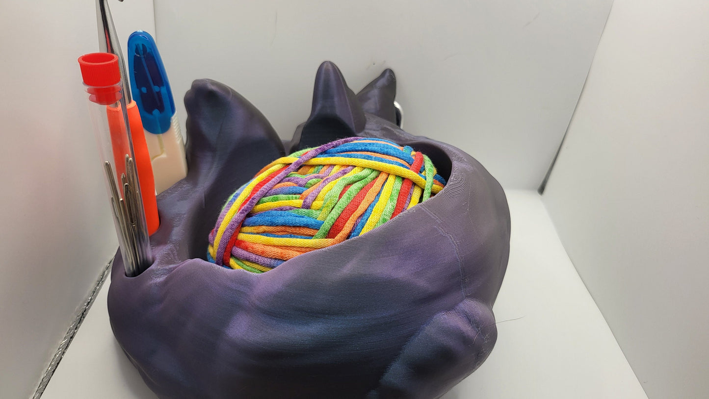 Fox Yarn Bowl with Storage Holes | 3D Print
