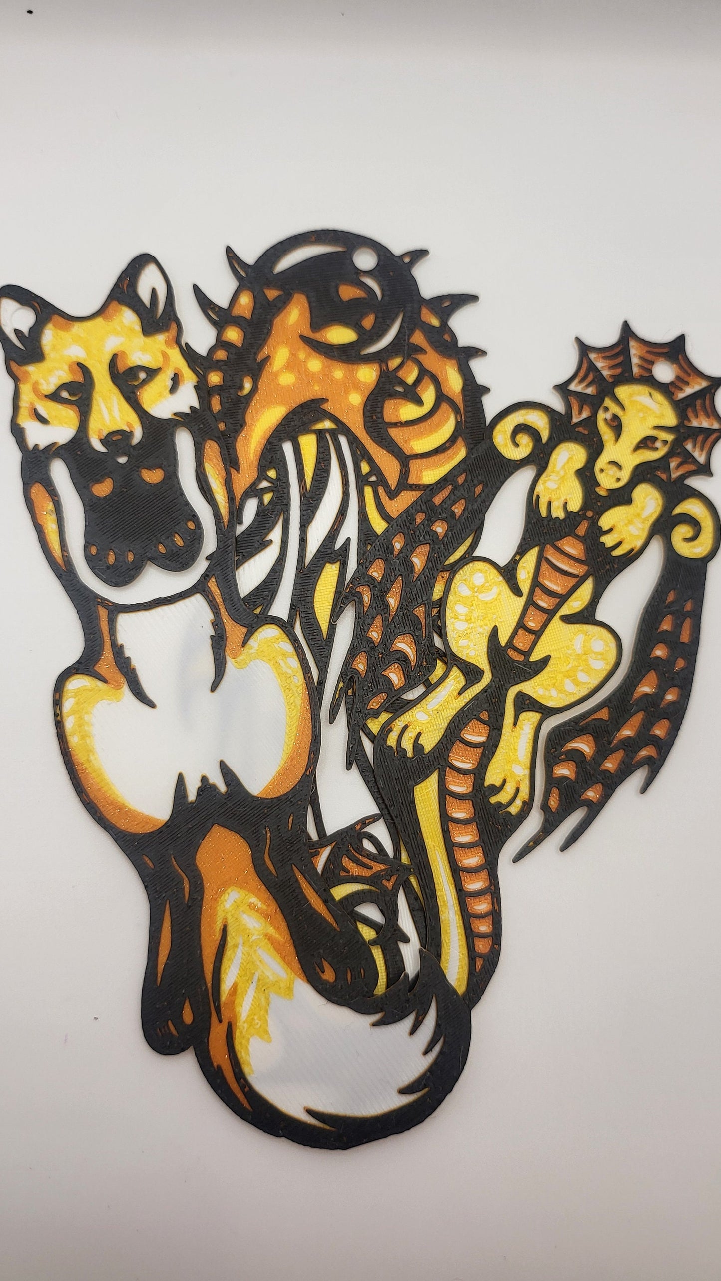 Fantasy Dragon or Fox Bookmark (with hole for ribbon) | 3D Print