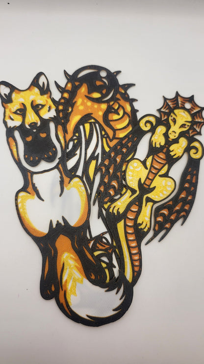 Fantasy Dragon or Fox Bookmark (with hole for ribbon) | 3D Print