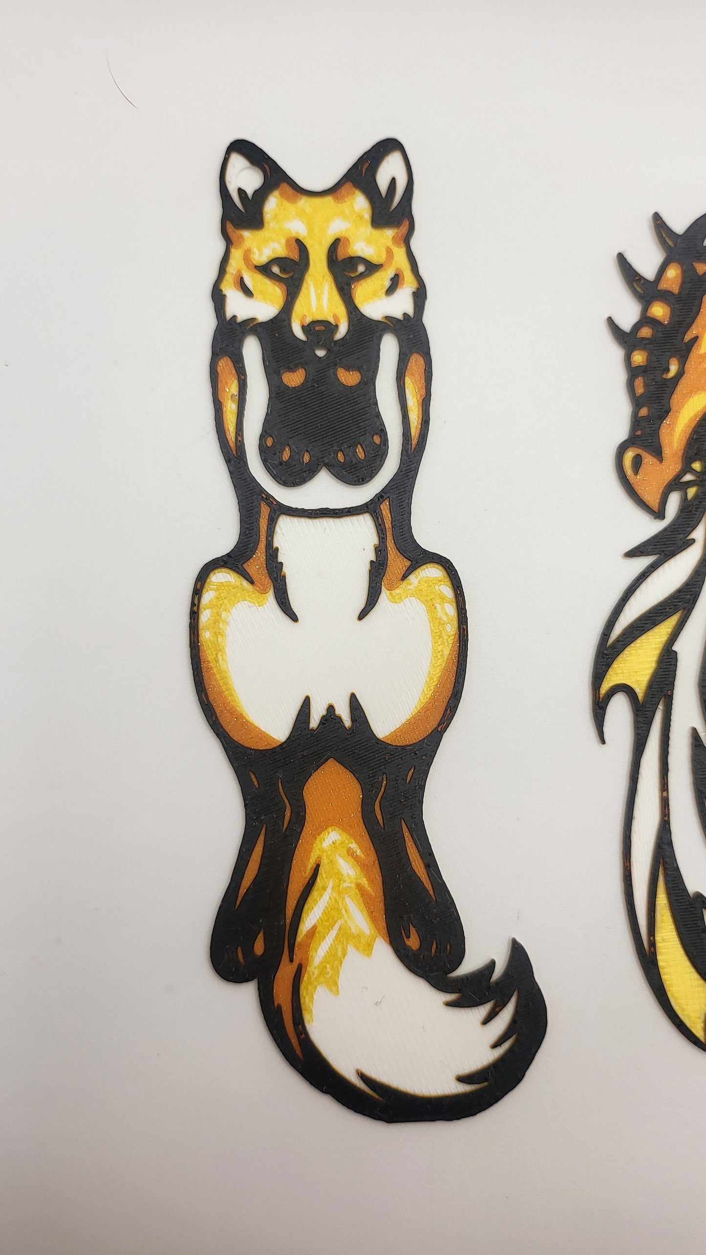 Fantasy Dragon or Fox Bookmark (with hole for ribbon) | 3D Print