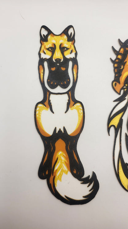 Fantasy Dragon or Fox Bookmark (with hole for ribbon) | 3D Print
