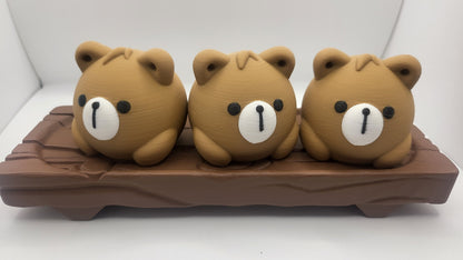 Kawaii Cute Animal Bao including Bear, Panda, or Bunny with Optional Tray | 3D Print