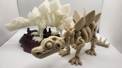 3D Printed Flexi Skeleton Stegosaurus Dinosaur with Optional Stand