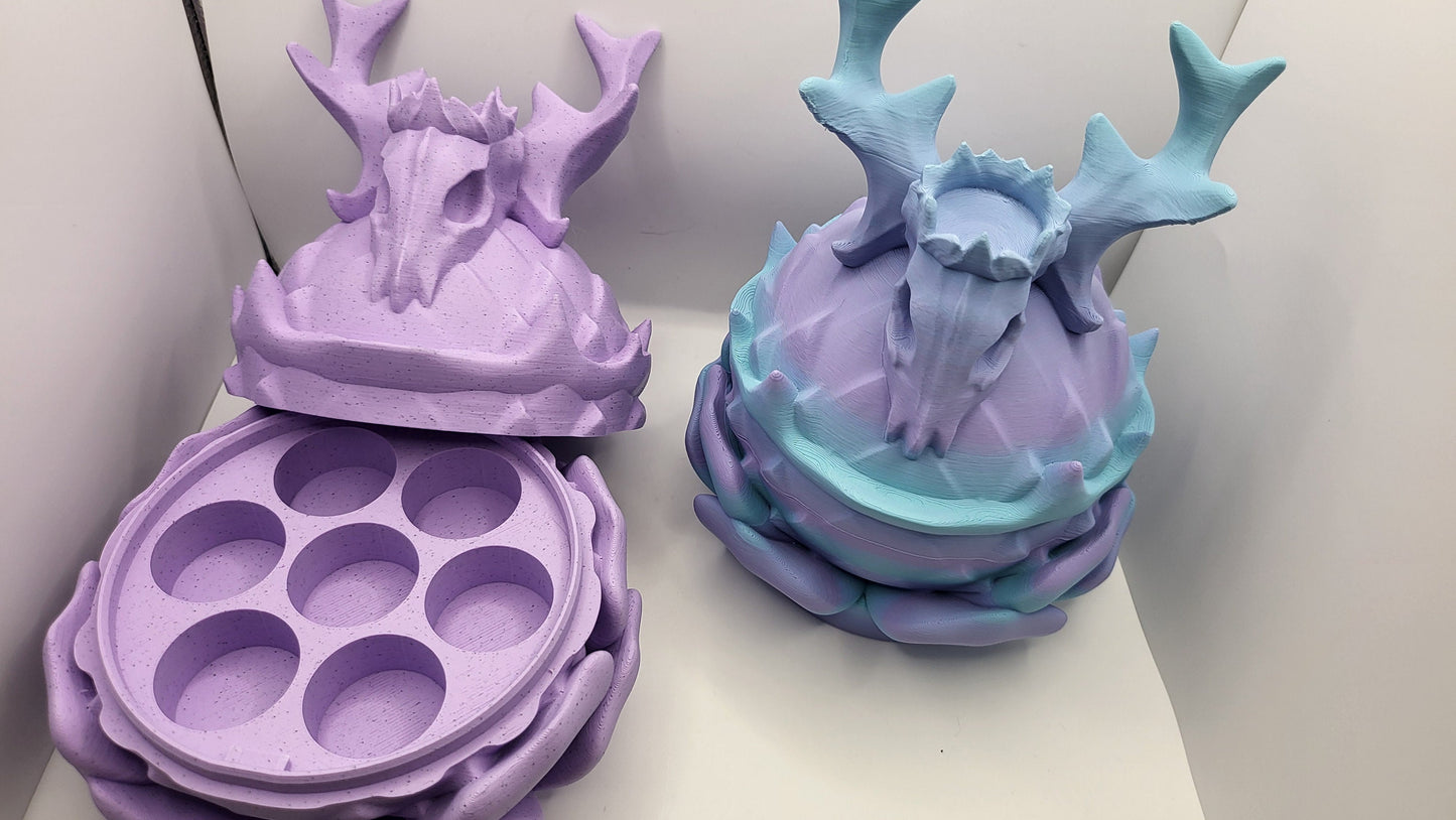 Deer Skull Dice Box Storage 3D Print