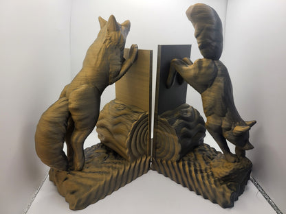 Jumping Fox Bookends (with Lip) | 3D Print