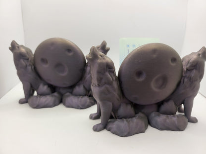 Howling Wolf Moon Business Card or Photo Holder - Vertical or Horizontal | 3D Print