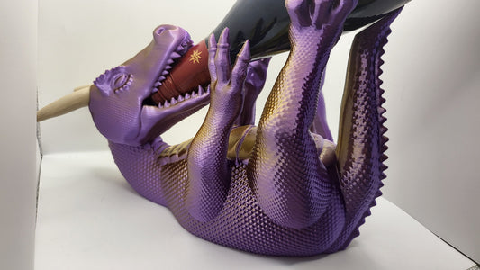 Dragon Chugging Wine Bottle Holder (3D Print)