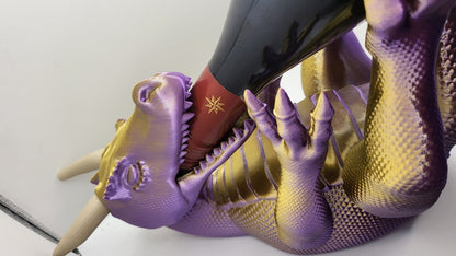Dragon Chugging Wine Bottle Holder (3D Print)