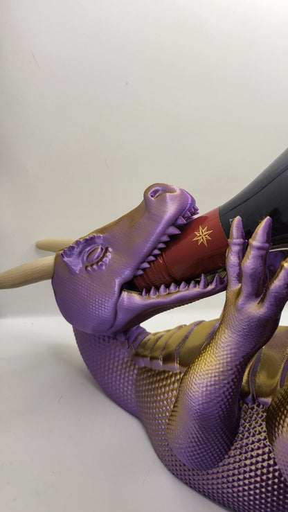 Dragon Chugging Wine Bottle Holder (3D Print)