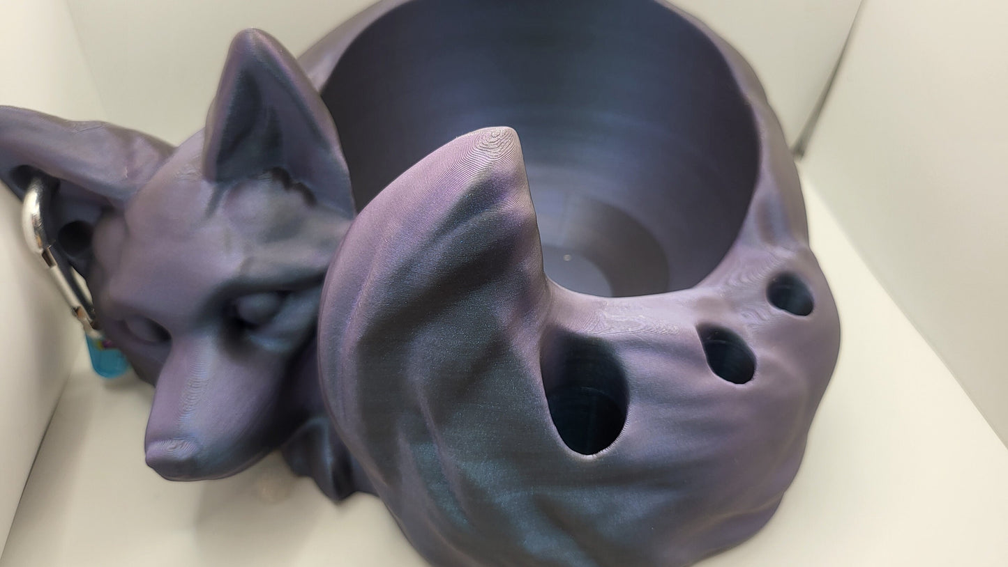 Fox Yarn Bowl with Storage Holes | 3D Print